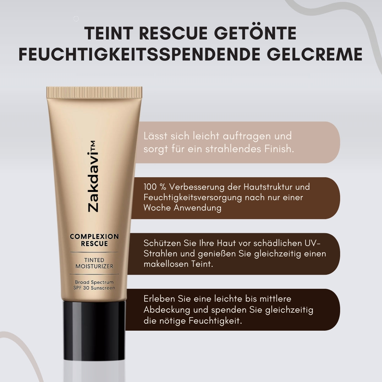 🪐Zakdavi™ Teint-Rescue Getönte Feuchtigkeitsspendende Gel-Creme